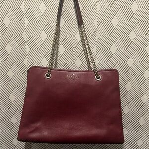 Kate Spade Maroon Shoulder Bag with Chain Straps